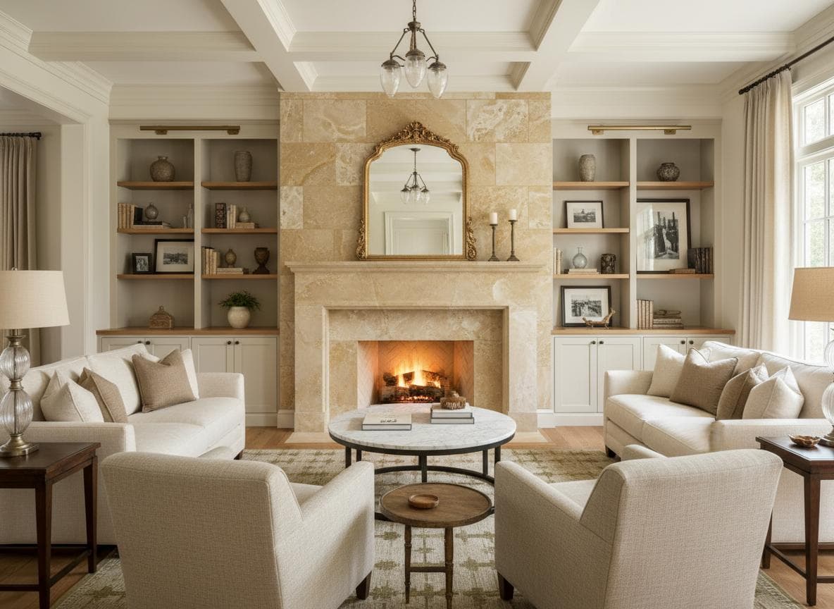 Travertine Fireplace Surround